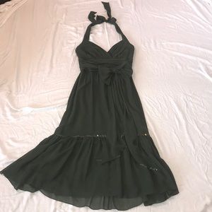 Olive green halter dress